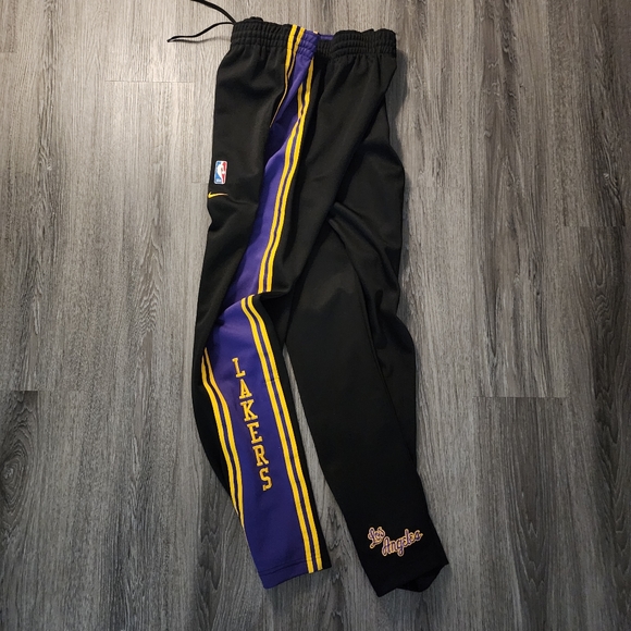 Vintage x 90s Nike Team Sport NBA LA Lakers ThrowbackCourtside Warm Up Pants - Picture 2 of 7